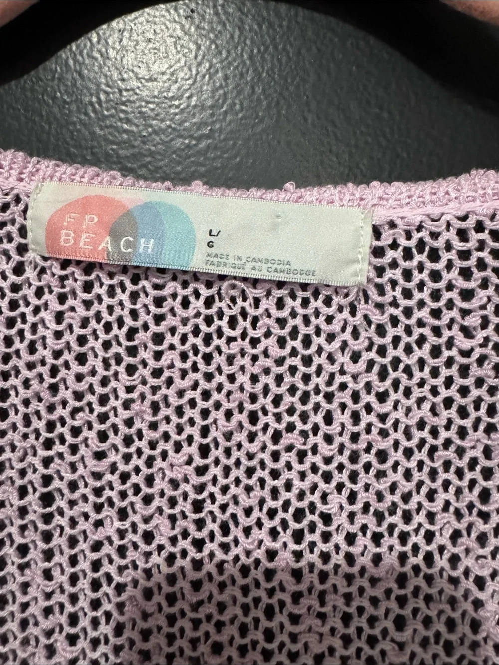 Free People Beach Mason Soft Light Pink V-Neck Open Knit Top